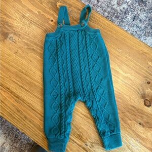 Hunter Green Knit Infant Hanna Anderson Overalls